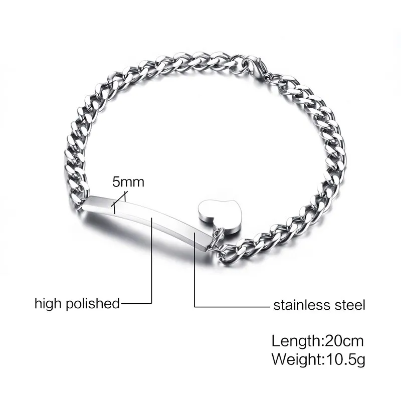 Personalized Engrave ID Name Bracelet For Women 8mm