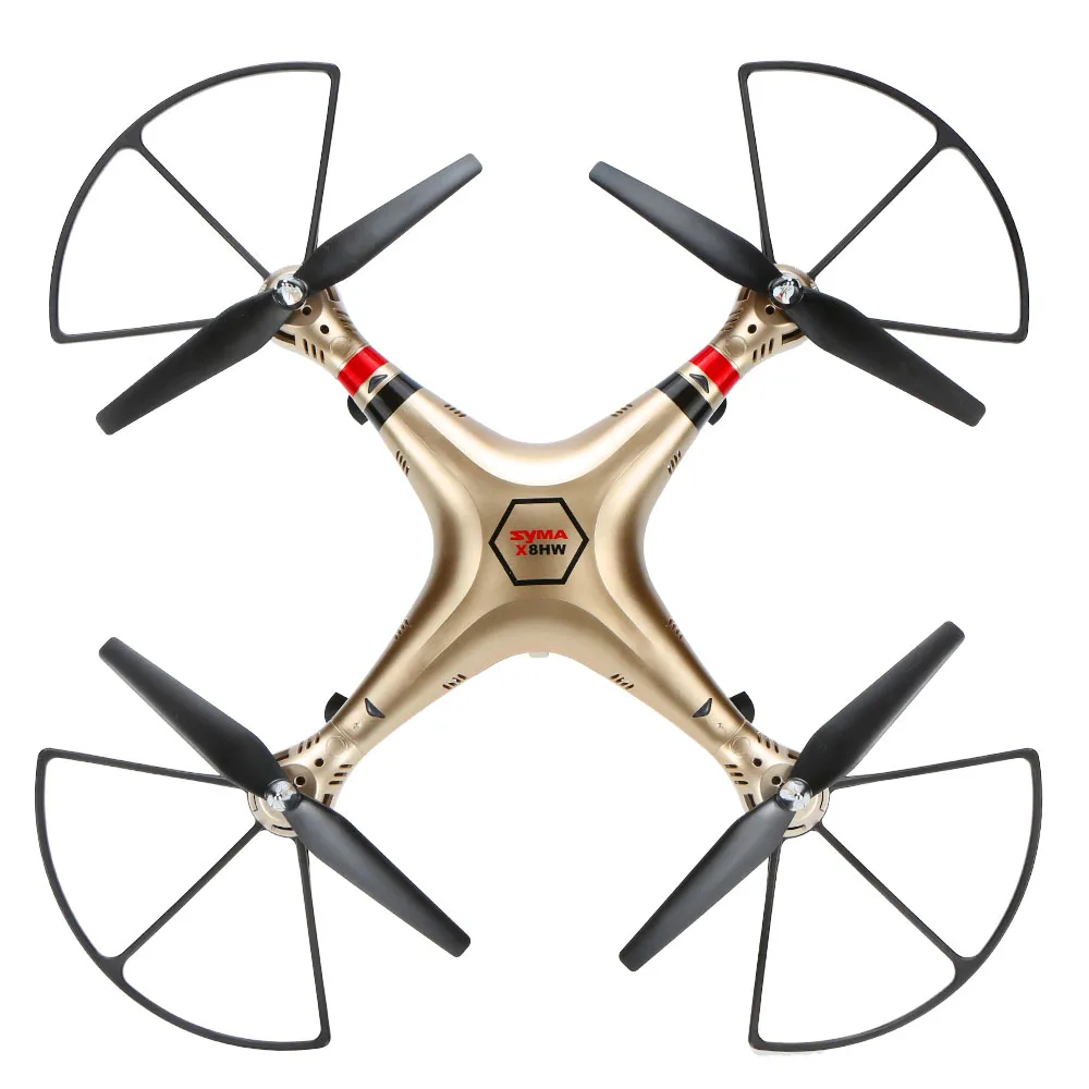 

New Arrival SYMA X8HW FPV RC Drone with WiFi HD Camera Real-time Sharing 2.4G 4CH 6-Axis Quadcopter with Hovering Function-Gold