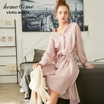 

Vero Moda New Striped Off-the-shoulder Pure Shirt Dress | 3183SZ508