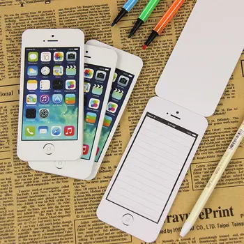 

White Fashion Sticky Note Paper Cell Phone Shaped Memo Pads Paper Notes Sticky Office Supplies