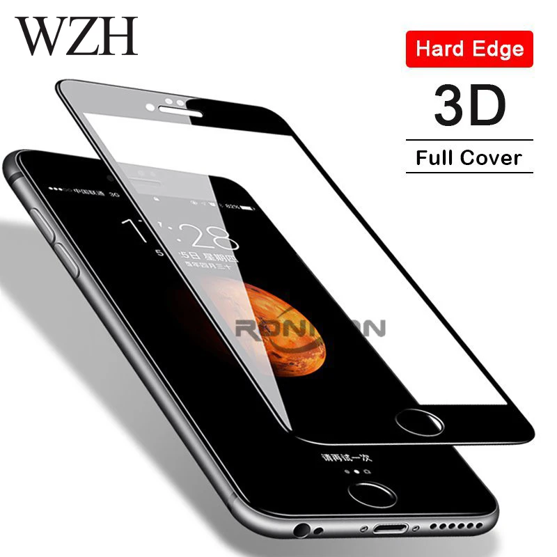 

WZH 3D 9H Tempered Glass for iphone 8 7 6 6s Plus 5 5s SE Screen Protector for iphone 6 7 8 6s X XS XS MAX XR glass screen film