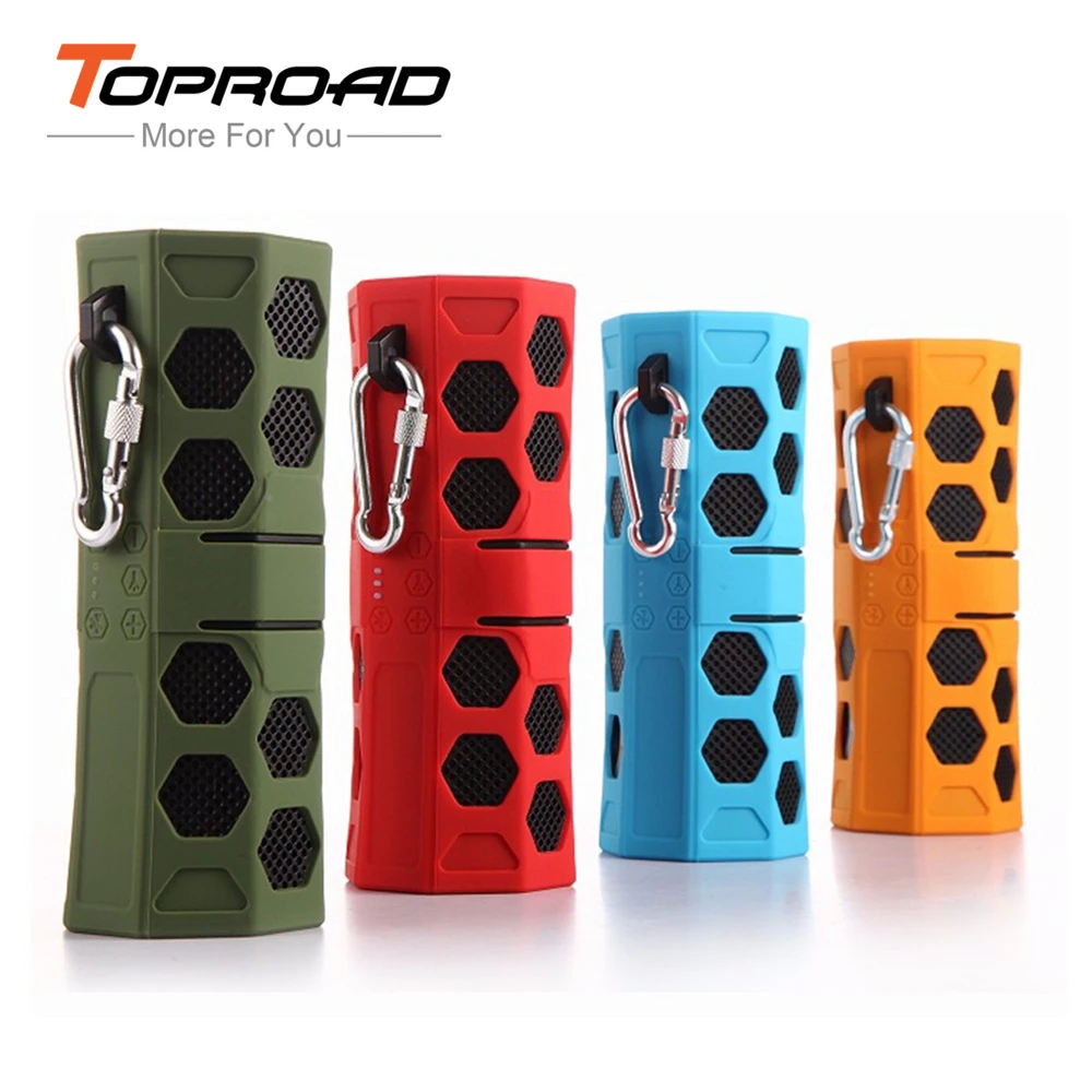 TOPROAD Outdoor Bluetooth Speaker IP65 Waterproof Flash Light SOS Wireless Speakers Dual Bass Altavoz Support MIC Handfree TF |