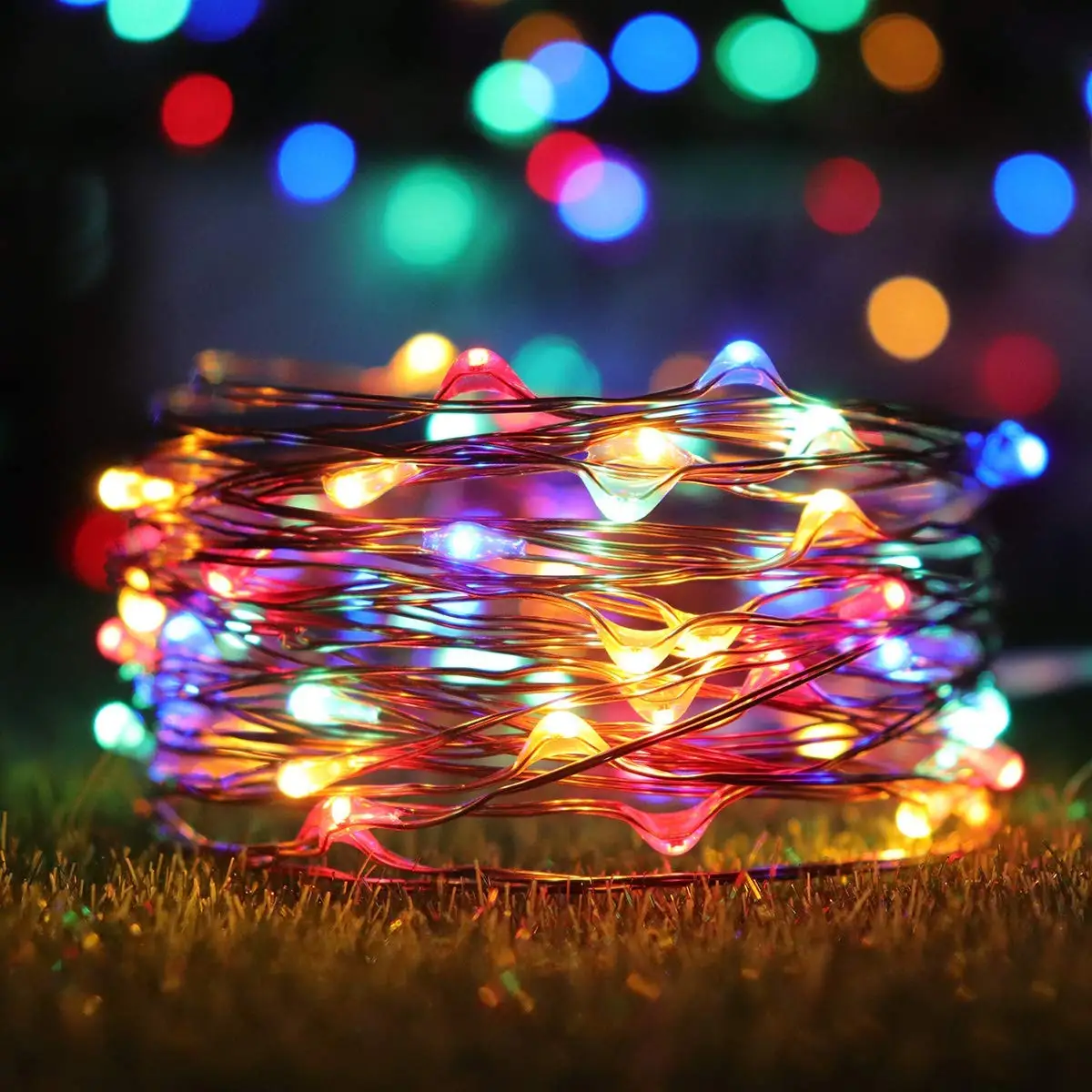 DCOO 100/200LED  Battery Operated Starry Fairy Lights Waterproof Christmas Decor Lights with Remote Control for Xmas Tree