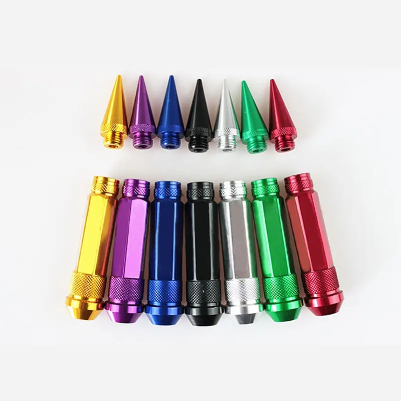 Tanie RASTP 20 sztuk zestaw stop aluminium 90MM nakrętka koła z kolcami rozszerzony Tuner felgi rowerowe kolce nakrętka wyścigowa z Logo RS LN032