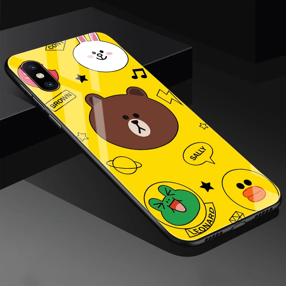 FinderCase for case Xiaomi Mi 8 se Cute bear couple Hard Back Glass Phone cover for Mix 2 2s 3 case Xiaomi Mi 8 9 SE lite max 3 - Цвет: 01405