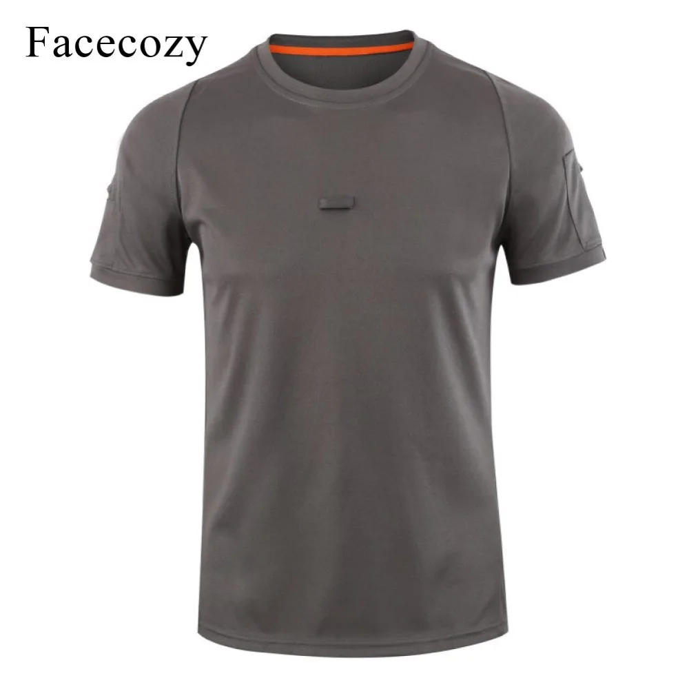 Мужская тактическая футболка с коротким рукавом Facecozy дышащая полиэфирная