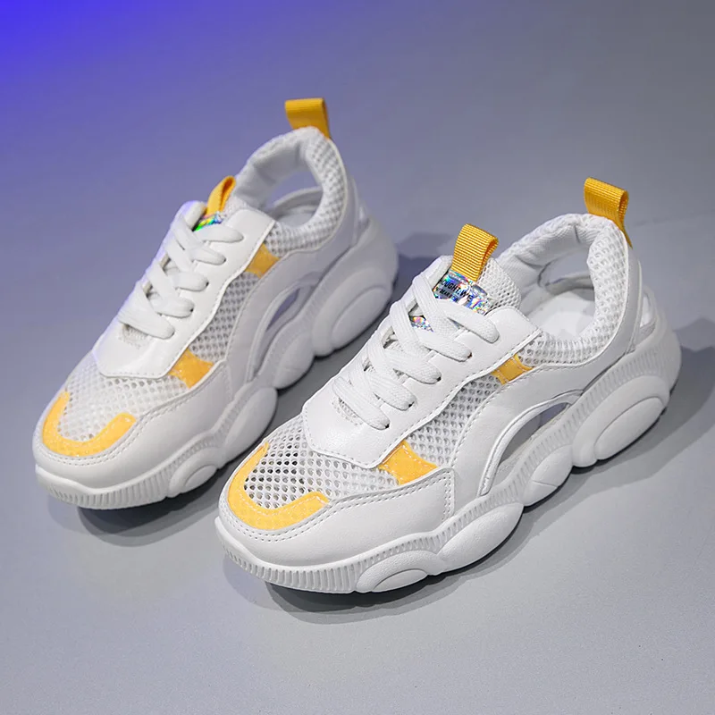 

2019 Women Casual Shoes Spring Autumn New Mesh Women Shoes Flats Platform Lace-Up Fashion Breathable Women Sneakers