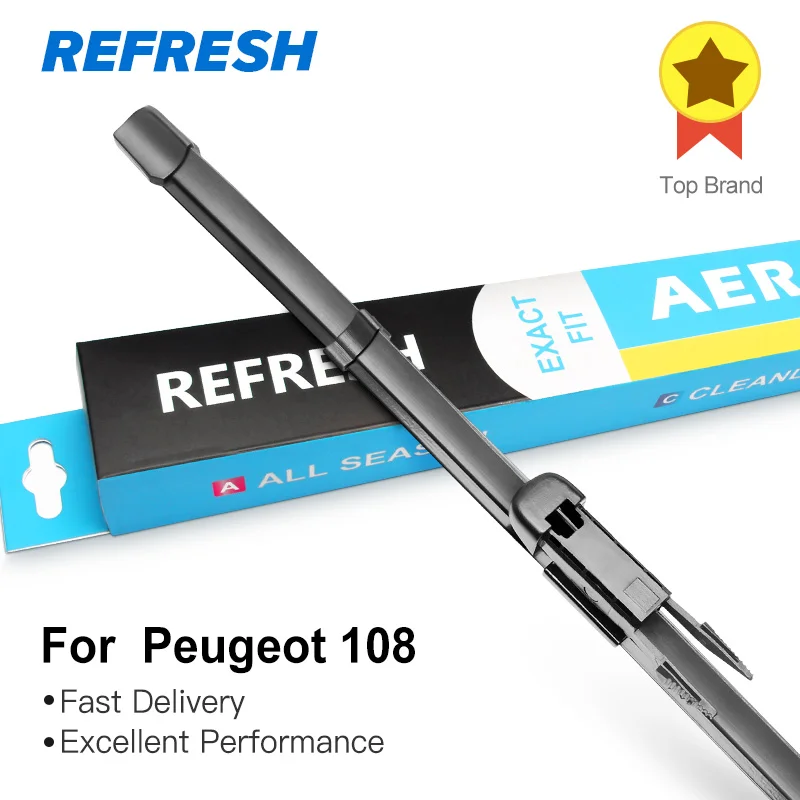

REFRESH Wiper Blades for Peugeot 108 26" Fit Pinch Tab Arms 2014 2015 2016