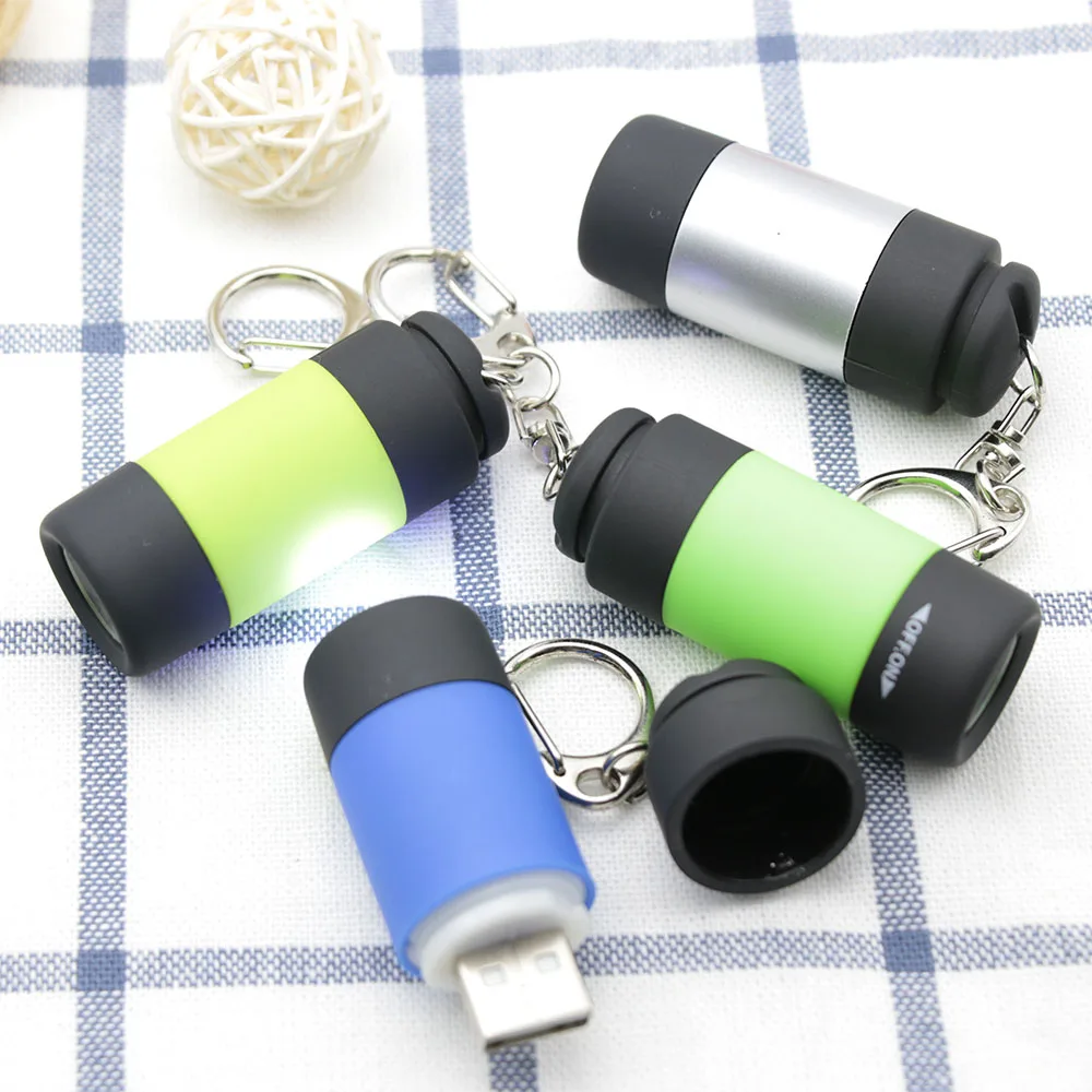 

NEW Waterproof USB Light Rechargeable LED Flashlight Lamp Pocket Keychain Mini Torch