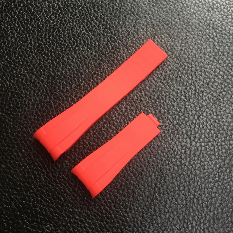 20mm Black Green Blue Orange Curved End Silicone Rubber Watchband For Role strap RX Daytona Submariner GMT explorer 2 Bracelet