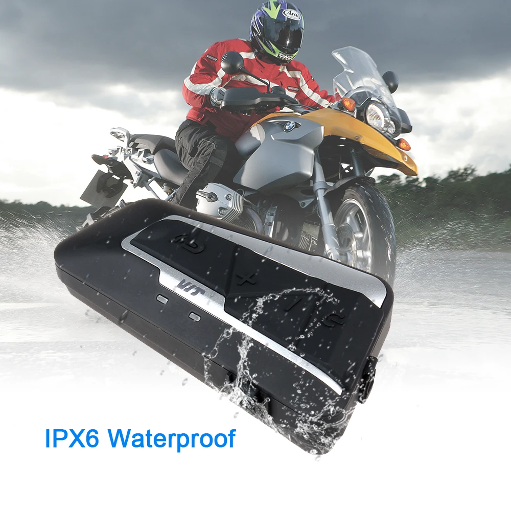 Одна пара T9S мотоциклетный шлем bluetooth домофон IPX7 водонепроницаемый 1000 м мотоцикл BT Переговорная беспроводная гарнитура с fm-радио