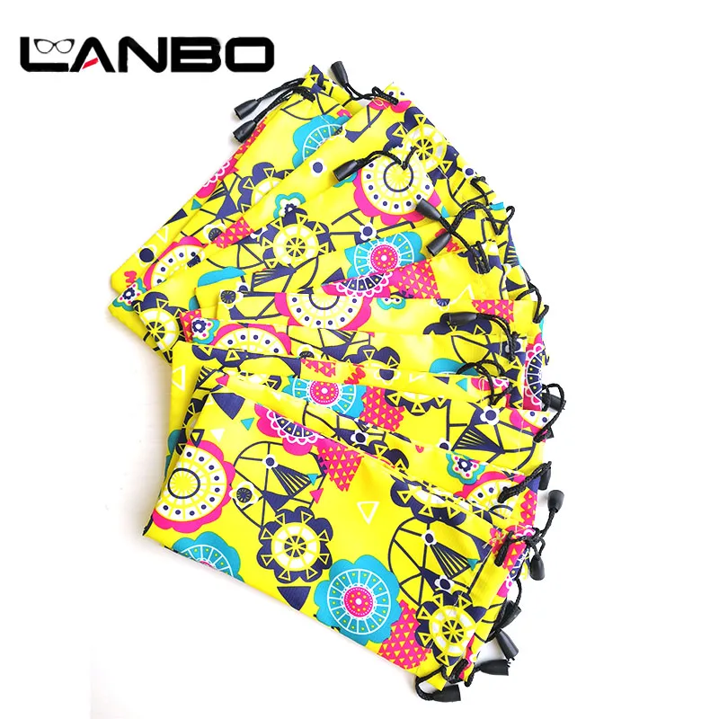 

LANBO 100pcs/lot 18*9cm Pouch Eyewear Accessories Glasses Cartoon Case Soft Eyeglasses Wholesale Sunglasses Big Pouch S88