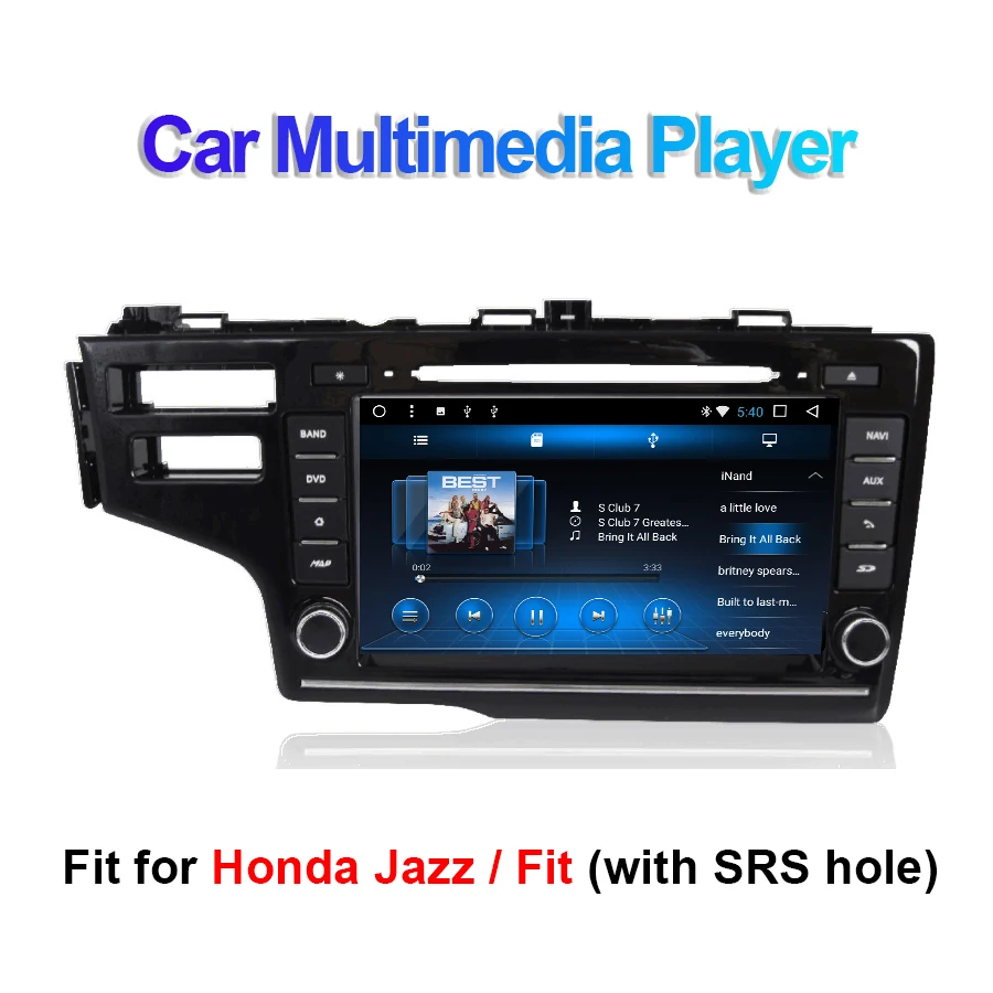 Top Android 7.1/8.1 Car DVD Multimedia Player For Honda Fit/Jazz Left Hand Driving 2014- with SRS Hole Car Radio GPS Navigation 5