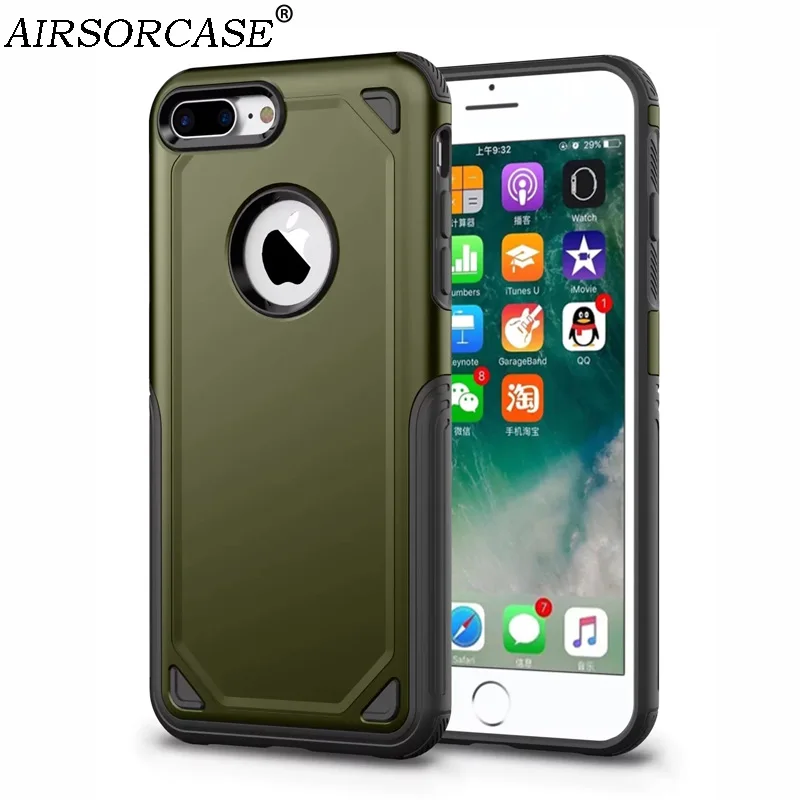 

For iPhone 6 6s 7 8 Plus Case 7plus 6splus 8plus for iPhone7 iPhone8 Cover Hard PC TPU Hybrid Matte Back Cover Anti-knock Cases