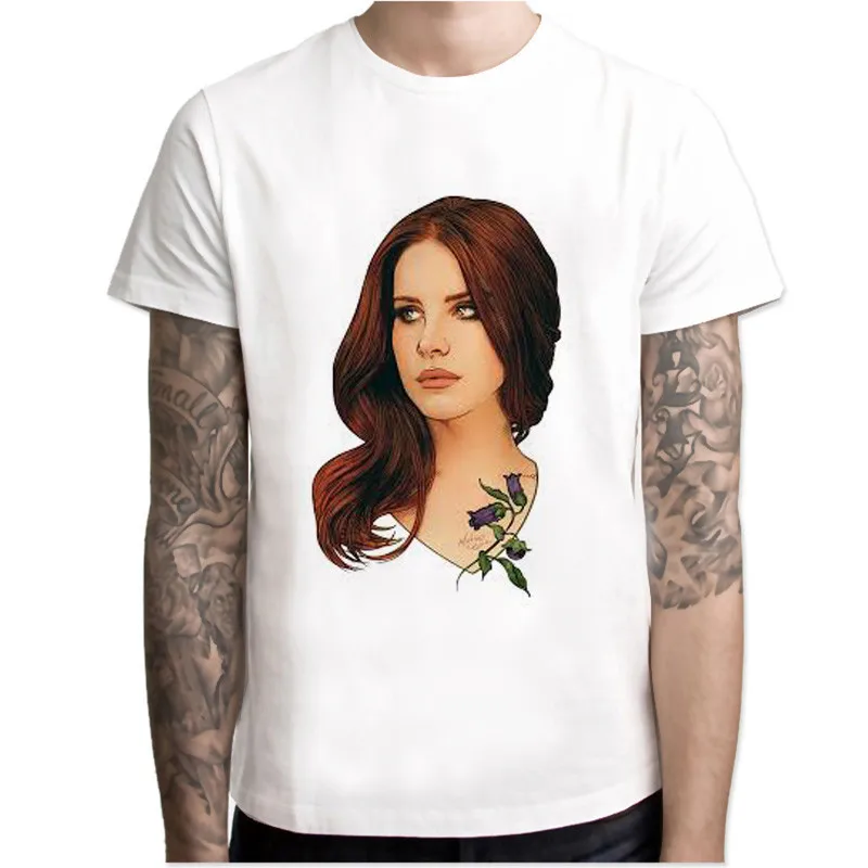 lana del rey 2018 New Brand T Shirt Fashion Solid Sleeve Slim Fit