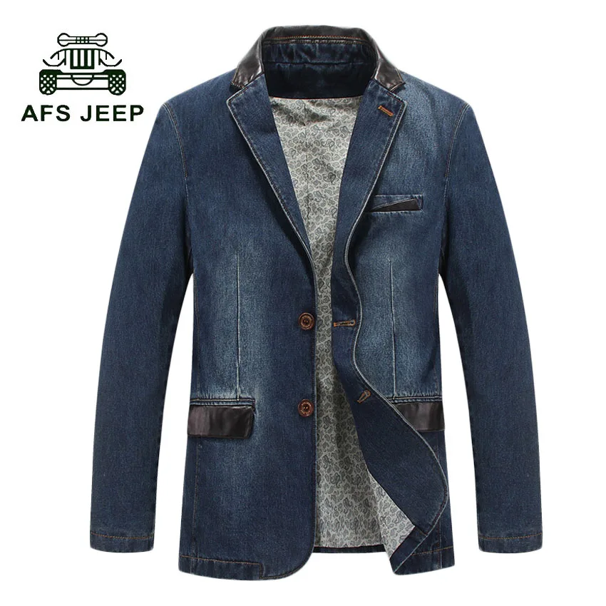 AFS JEEP популярный осенний Повседневный блейзер для мужчин приталенный джинсовый