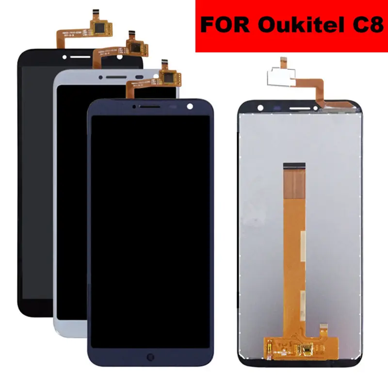 

1280*640 For Oukitel C8 LCD Display+Touch Screen Screen Digitizer Assembly Repair for phoneOukite c 8 TOUCH