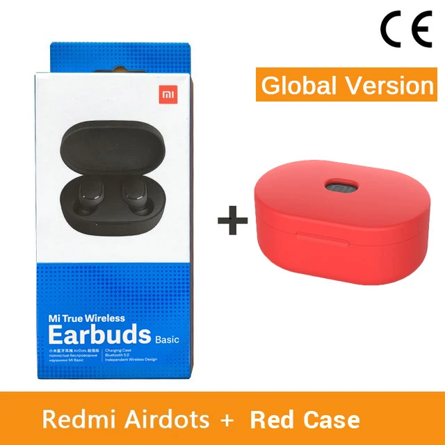 Xiao mi Red mi AirDots, беспроводные наушники Bluetooth 5,0, наушники-вкладыши, стерео, басовые наушники с mi c mi Ture, беспроводные наушники - Цвет: CE Add Red Case