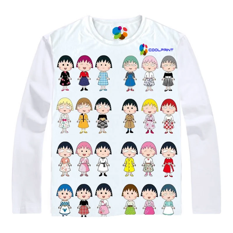 Coolprint аниме рубашка Chibi Maruko chan футболки для мужчин и женщин молодежи Momoko Sakura