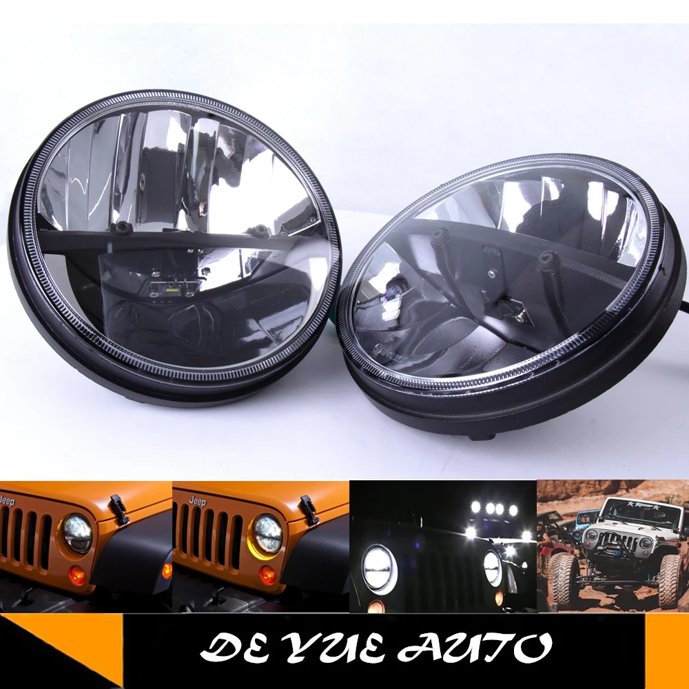 2 шт. E-Mark Harley фара 7 дюймов H4 Дальний/ближний свет мотоцикла Led 65 Вт Круглая
