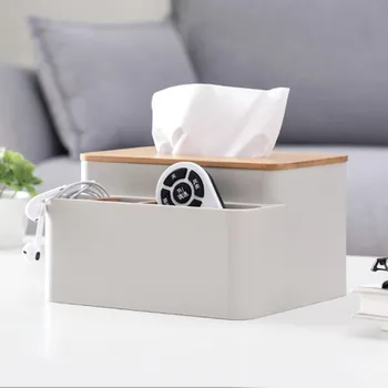

Simple Tissue Box Home Multi-function Creative Nordic Storage For Living Room Coffee Table Bamboo Wooden Napkin Box Paper Tray