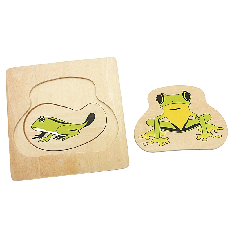  Infant Montessori Teaching Aids Toddler Life Cycle of Frog Puzzles Multi-layer Grow Up Puzzles Jigs - 32873674626