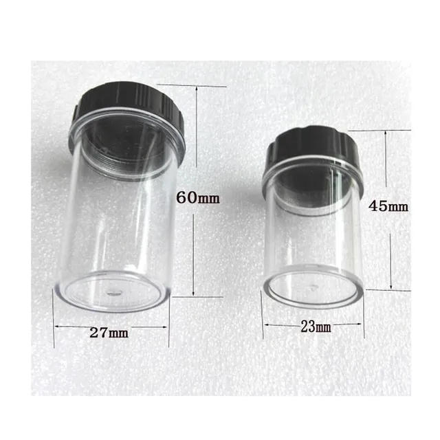 2pcs Microscope Objective Lenses Box Plastic Lens Protective Case with