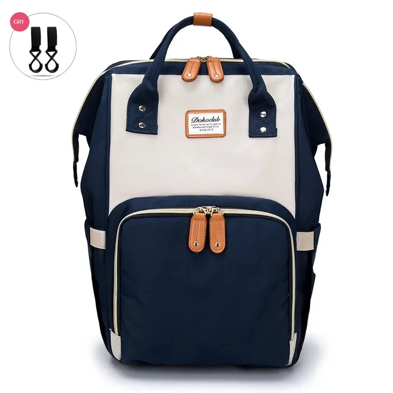Новая модернизированная модная сумка для подгузников для мам и мам, Большая вместительная детская сумка, рюкзак для путешествий, дизайнерская сумка для кормления, уход за ребенком - Цвет: Light gray blue