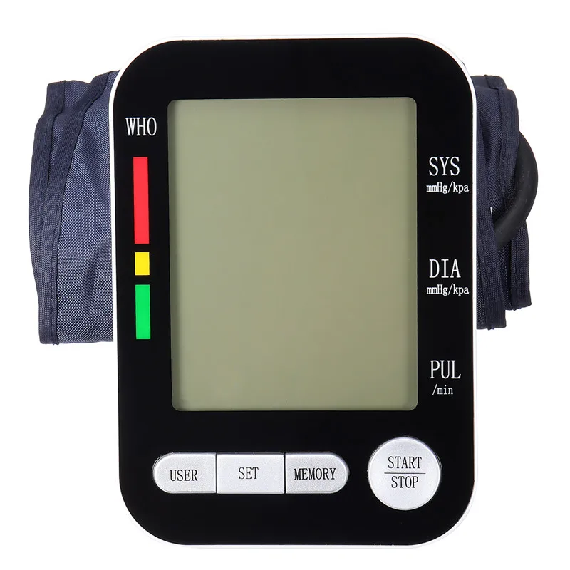 

LCD Digital Upper Arm Sphygmomanometer Automatic Heart Rate Pulser Backlight Charging Smart Sphygmomanometer Blood Pressure