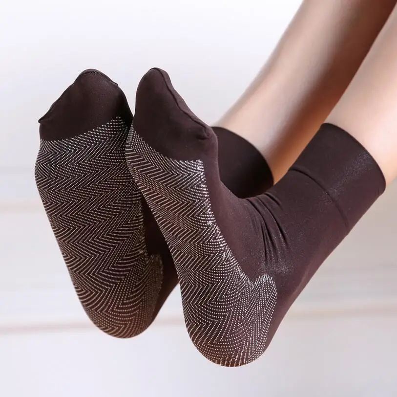 CUHAKCI/1 пара, летние женские мягкие носки, повседневные, Нескользящие, модные, прозрачные, для девушек, для танцев, тонкий Шелковый носок - Цвет: W053Med thick coffee