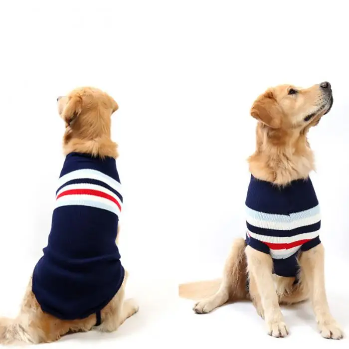 Качественная большая собачья одежда собаки свитер пуловер Одежда для маленьких питомцев теплое пальто Одежда для собак золотистый ретривер такса одежда AA