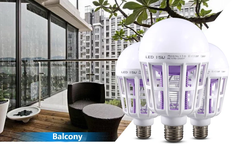 E27 LED Bulb Electric Trap Mosquito Killer Light  (15)