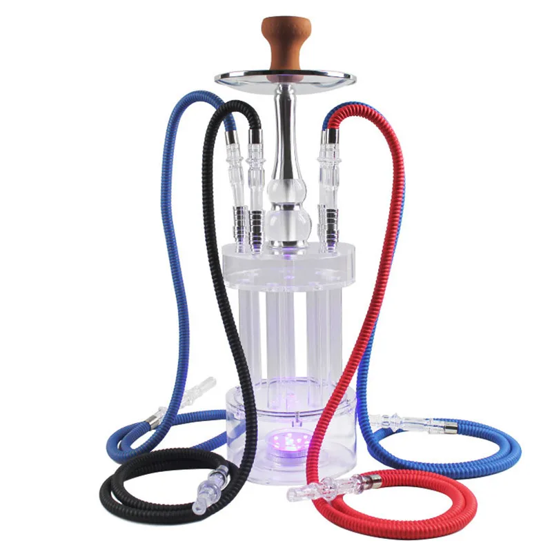

Pipe Hookah Arabic Hookah Full Acrylic Gatlin Water Column with Light Four Pot