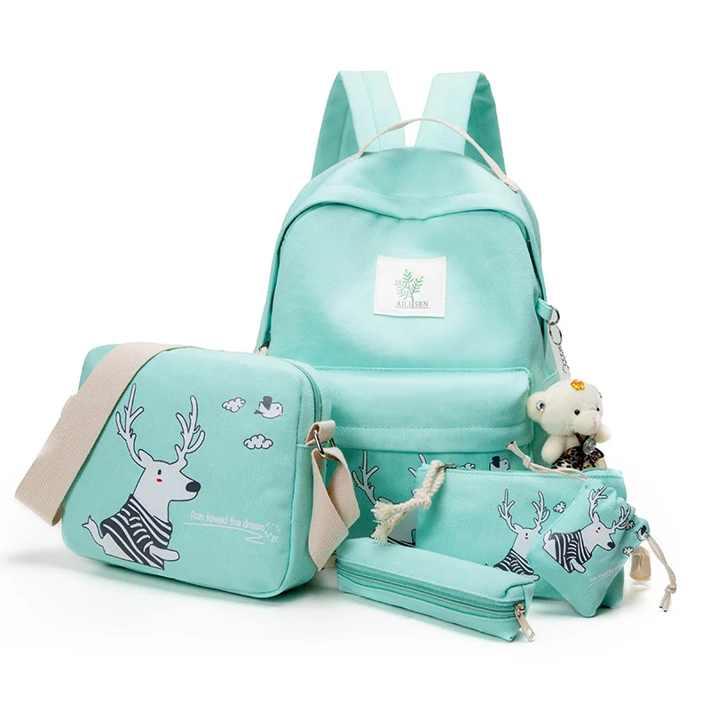 Школьные сумки для девочек подростков парусиновые женские рюкзаки с принтом