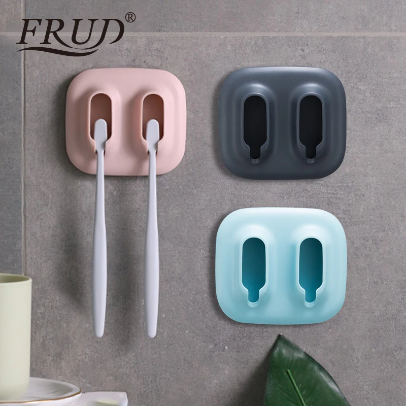 

2 Slot Toothbrush Holder Toothpaste Storage Rack Shaver Tooth Brush Dispenser Bathroom Organizer Accessories Punch-free