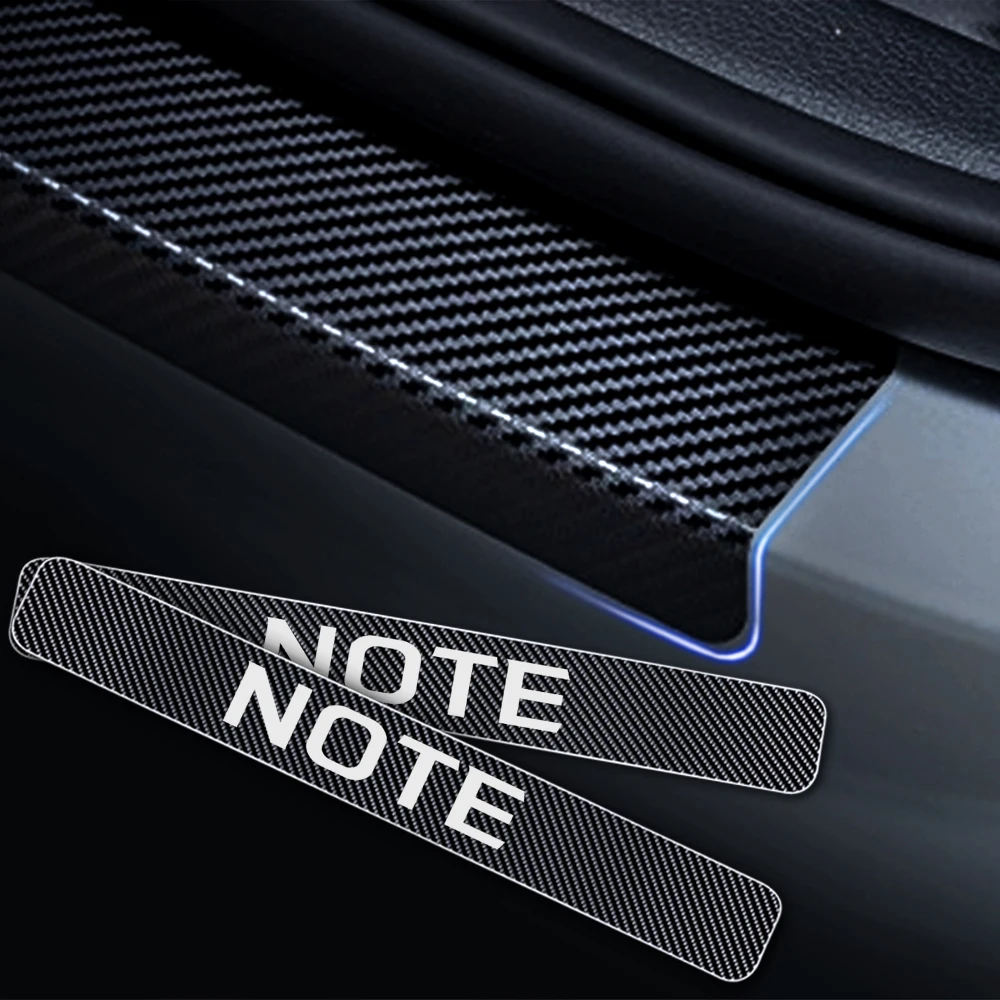 For Nissan NOTE Door Threshold Plate Entry Guard Car Door Sill Scuff Plate Stickers Car Styling 4Pcs Carbon Fiber Vinyl Sticker