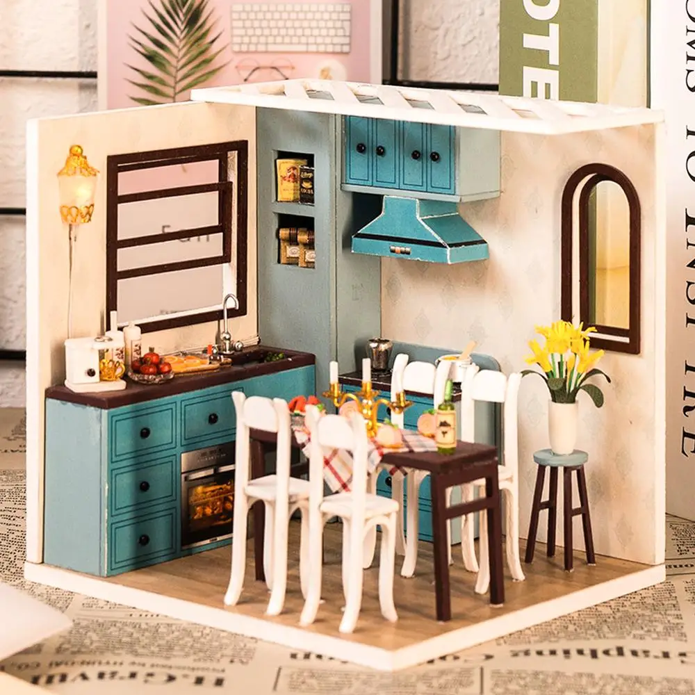 

Cutebee Doll House Furniture Miniature Dollhouse DIY Miniature House Room Casa Toys for Children DIY Dollhouse M11F