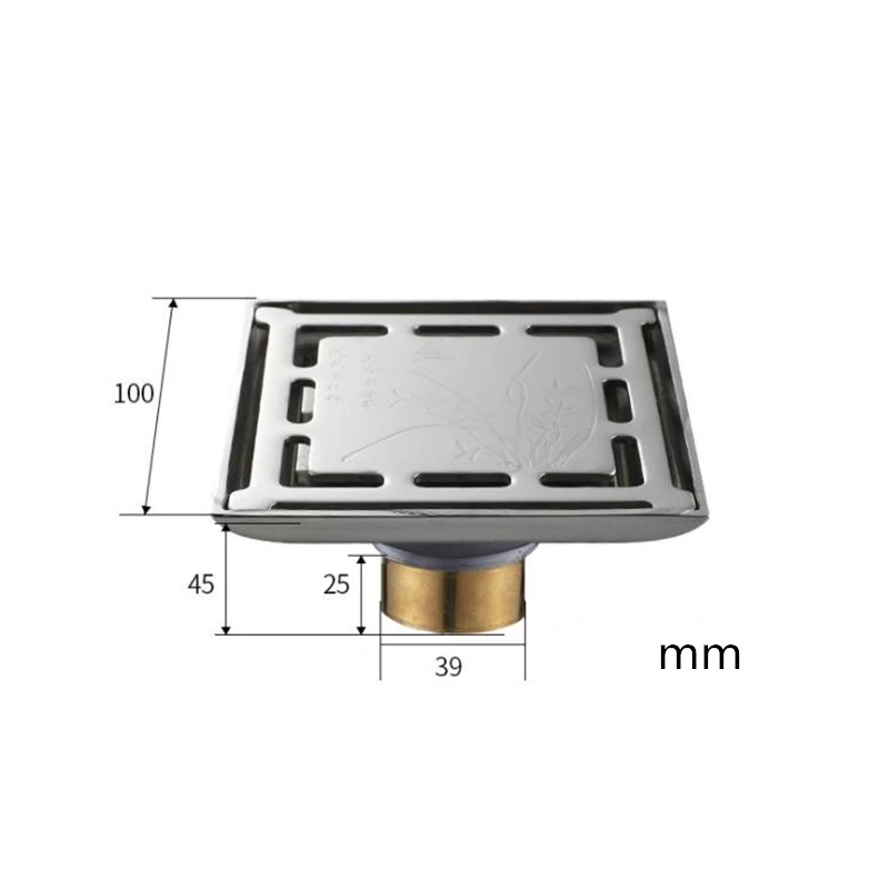 Сток в полу из нержавеющей стали большой поток слив квадратный водосток для душа отходов решетки с ситечком для волос