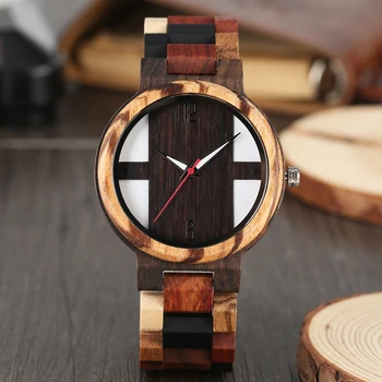 

Novel Personality Large Dial Quartz Analog Wooden Watches for Women Practical Luminous Function Rectangular Pattern Wood Watches