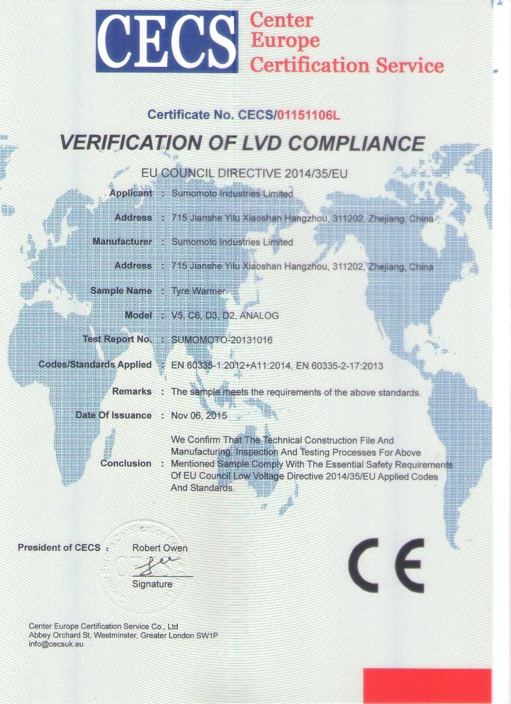 CE Certificate