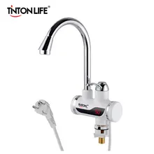 TintonLife ЕС plug Мгновение Tankless Электрический Нагреватель Горячей Воды Кран Кухня Мгновенный Нагрев Кран Со СВЕТОДИОДОМ