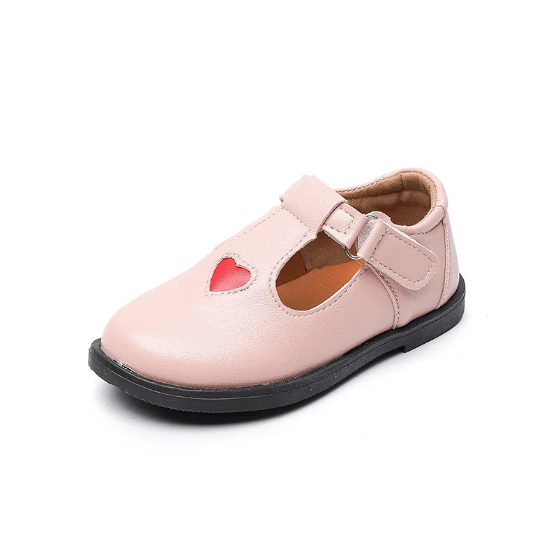 AFDSWG/детская обувь из искусственной кожи; красная детская обувь с заклепками для девочек; розовые мокасины для девочек; Черная детская кожаная обувь; детская обувь принцессы - Цвет: Pink