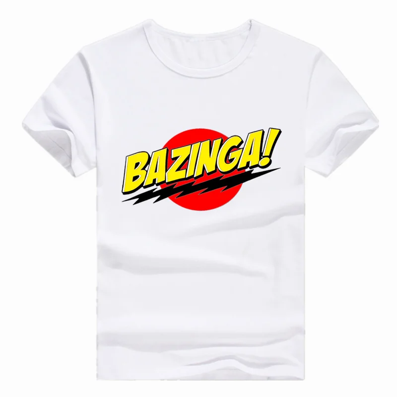 Азиатский размер с принтом The Big Bang Theory bazinga футболка sheldon коротким рукавом и