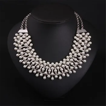 

2019 New Style Graceful White Pearls Chokers Necklace Fashion Women's Party Banquet Jewelry Dressed Accessories Wholesale