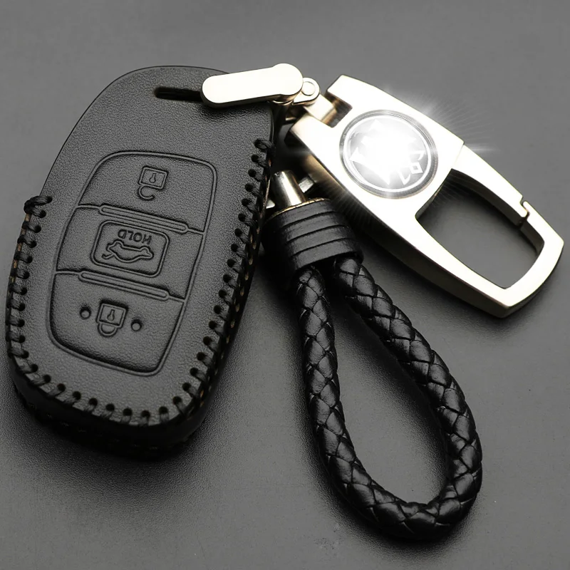 

Genuine Leather Car Key Case For Hyundai i10 i20 i30 HB20 IX25 IX35 IX45 TUCSON Avante Key Cover Holder Car Accessories