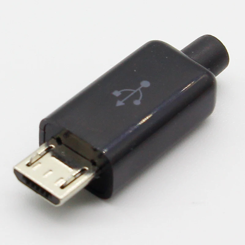 10 шт. DIY Micro USB Тип B папа 5 контактов четыре в сборе разъем штепсельная