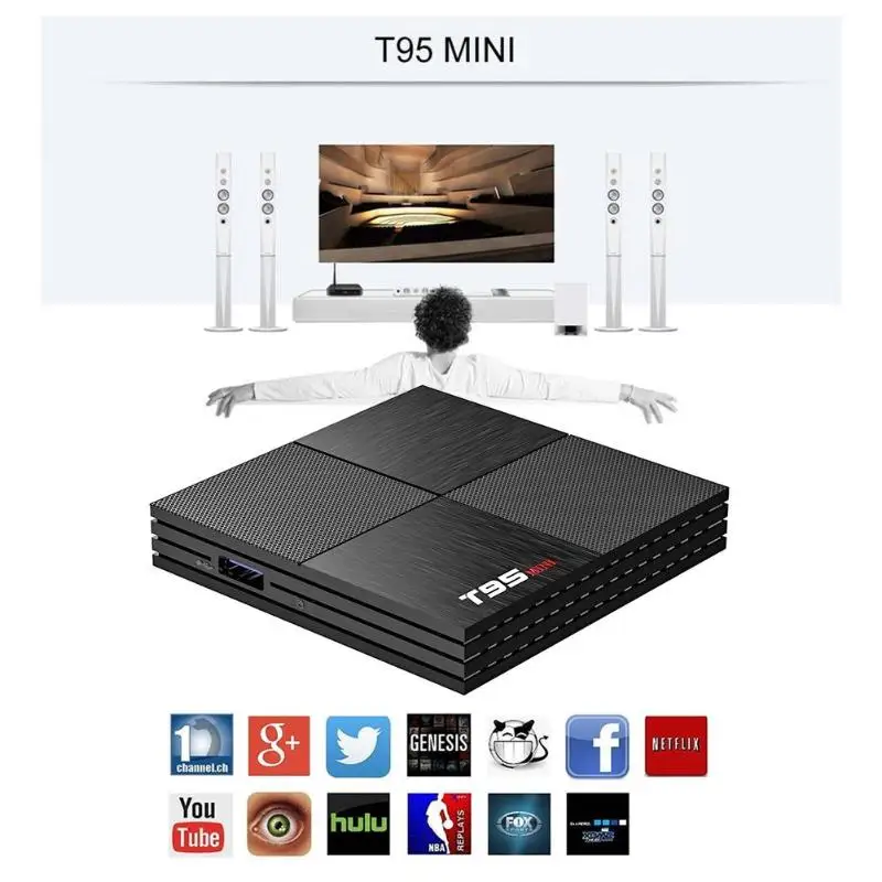T95 Мини Android 9 0 Smart tv Box Allwinner H6 Поддержка 2 4 ГГц WiFi Гб 16 четырехъядерный комплект