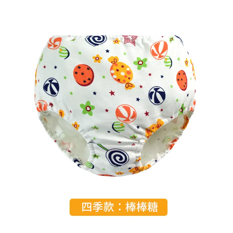 06 0-7 Years Toddler Baby Girls Boys Underwears Infants Cotton Training Pants Reusable Nappy Washable Diapers Cartoon Bread Panties - Цвет: 06