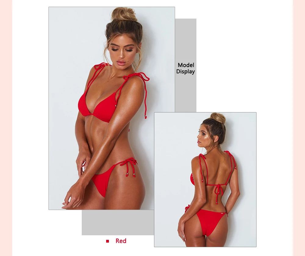 VBCYOTC 6-color sexy bikini swimsuit Solid color low waist ladies summer beach vacation split swimwear women's banding swimsuits
