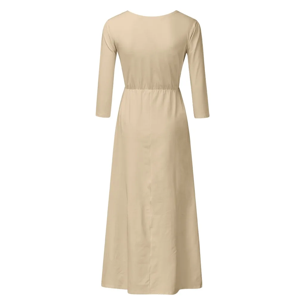 Maternity Dresses Summer sexy dress women Pregnant Clothes Cotton 3/4 Sleeve Casual Ruched Loose Plus Size Maxi Dress pregnancy